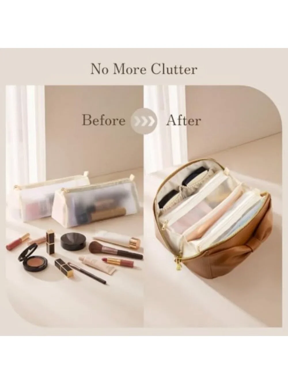 Spacious Travel Makeup Bag for Women | Wide Open Cosmetic Organizer with